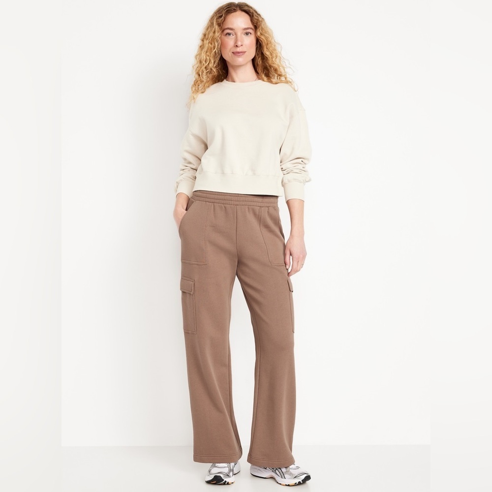 Old Navy High-Waisted SoComfy Cargo Wide-Leg Sweatpants Size XL